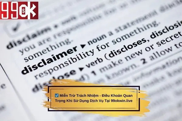 Miễn Trừ Trách Nhiệm - Điều Khoản Quan Trọng Khi Sử Dụng Dịch Vụ Tại 99okwin.live